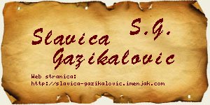 Slavica Gazikalović vizit kartica